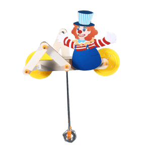 Cyclist, clown, tightrope walker, student on a bike