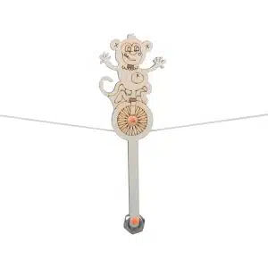 Monkey clown tightrope walking