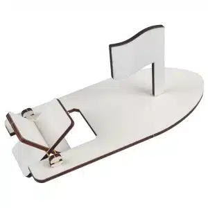 Rubber band-powered wooden sailboat