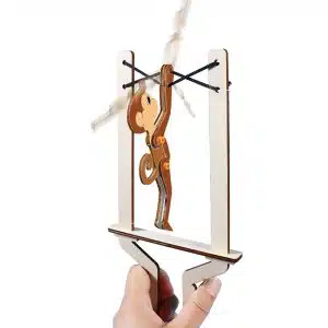 Gymnastic monkey on the horizontal bar athlete