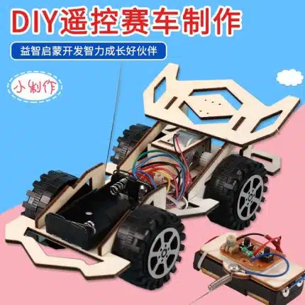 Auto da corsa senza fili a quattro ruote motrici in legno assemblata con telecomando Phantom